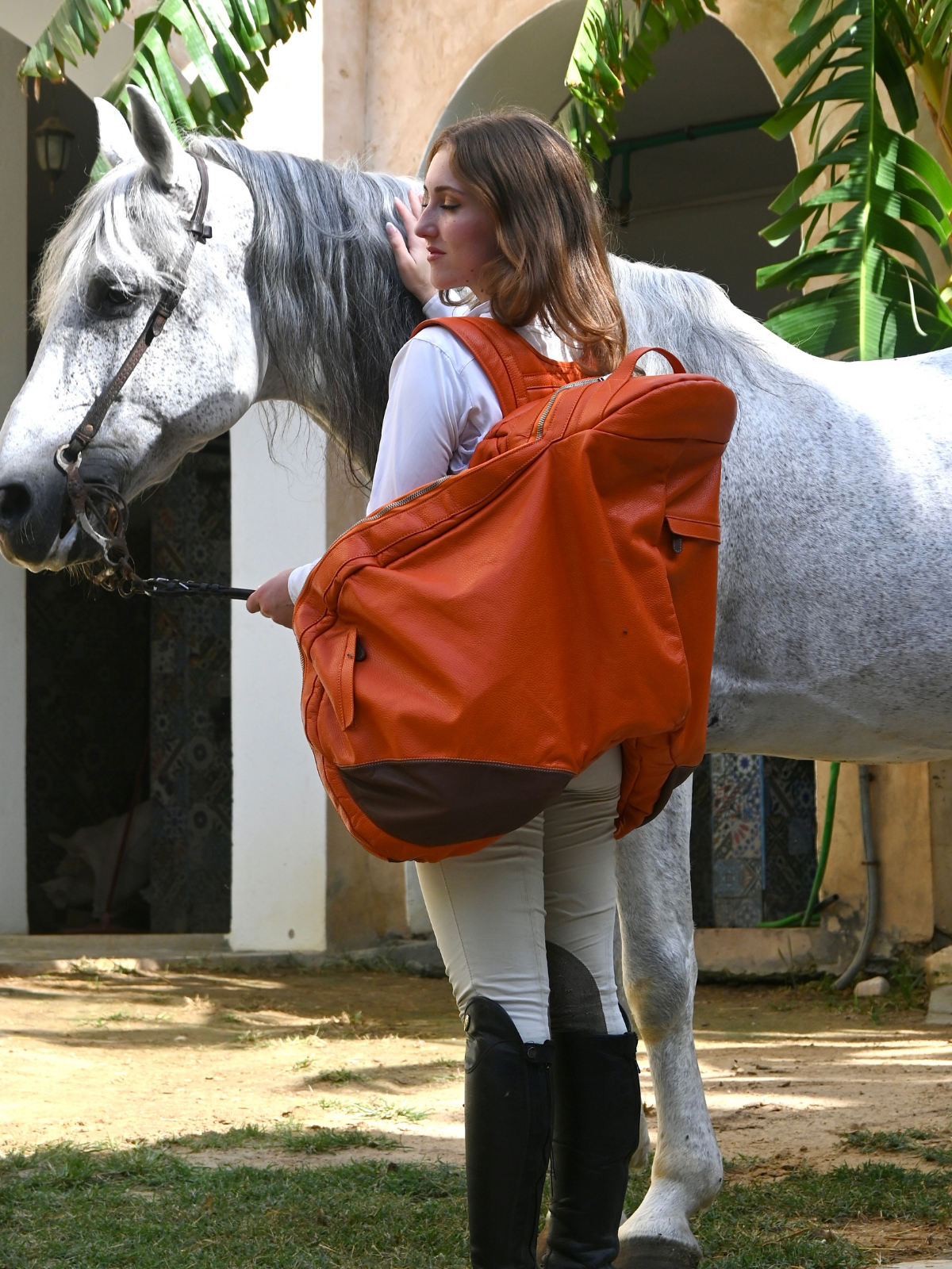 L'étalon Saddle Backpack- Orange